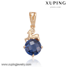 32880 Xuping fashionable jewelry China noble gold pendant pave single Synthetic CZ stone